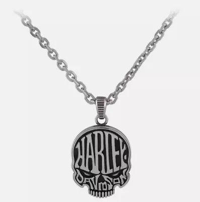 Harley Davidson Men's Calavera Skull Stainless Steel Necklace HSN0072 • $69.99