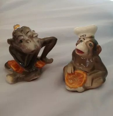 Vintage Victoria Ceramics Made In Japan Chimpanzees Unique Salt And Pepper... • $7