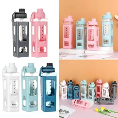 Bottle Sports Portable Concise Student Water Bottle Straw Cup Cup Plastic • $12.71