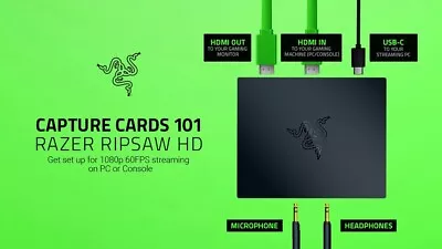 Razer Ripsaw HD Game 4K Capture Card - Black (RZ20-02850100-R3M1) • £3.20