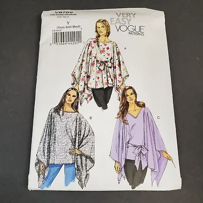 Very Easy Vogue V8769 Top Tops Blouse Pattern Size Y  (XS SMALL MEDIUM) • $13.49