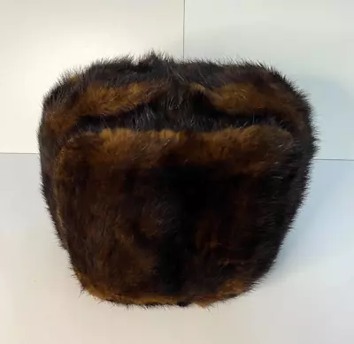 Warm Mink Hat Vintage Soviet Winter Brown Hat Ushanka (blende) USSR • $25