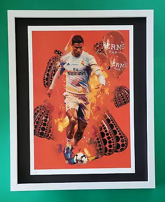 DEATH NYC Hand Signed LARGE Print COA Framed 16x20 Cristiano Ronaldo Madrid #4 • $295