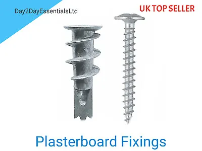 Plasterboard Fixings Metal Self Drill Anchor Cavity Wall Rawl Plug + Screw 32mm • £3.09