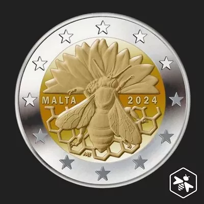 Malta 2024 Year 2 Euro Coin Card The Maltese Honey Bee	!! Shipping September !! • $49.95