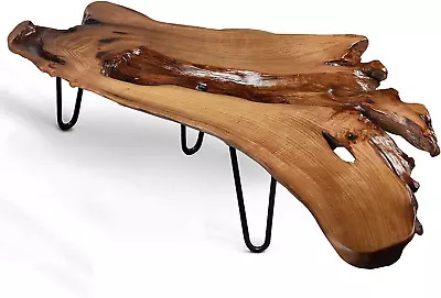 Live Edge Coffee Table Natural Living Room Coffee Table With Clear Lacquer Fini • $350.11