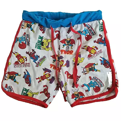 Peter Alexander Kids Boys Marvel Pyjama Sleep Shorts PJs Size 4 White • $19.95