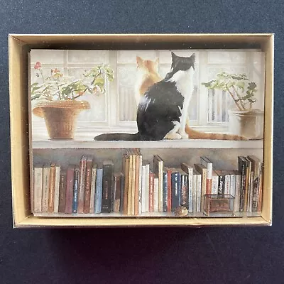 Vintage Blank Note Cards Crown Point Cats At Sunlit Window “Bookends” 1996 • $10.99