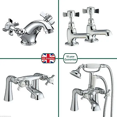 £29.99 • Buy Grand Traditional Victorian Sink Basin Mono Bath Filler Shower Chrome Cross Taps