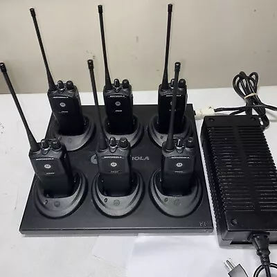 6 Motorola PR400 UHF 16 Channel Two-Way Radios W/ Gang Charger AAH65RDC9AA2AN • $795