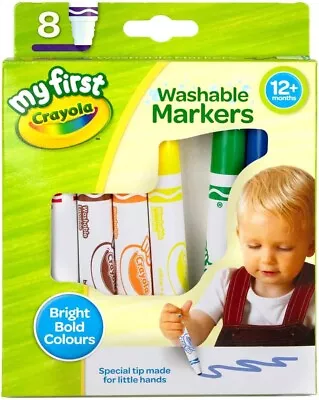 Baby Gift First Crayola Markers Washable Drawing Colouring Toddlers Childrens UK • £6.47