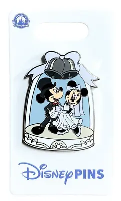 Disney Parks Mickey & Minnie Wedding Bells Bride & Groom Trading Pin - NEW • $17.67