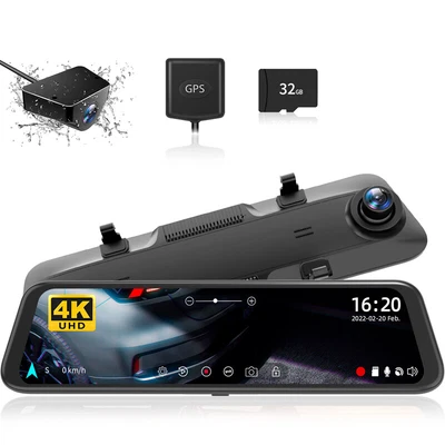 $189.93 • Buy G850 WOLFBOX Dash Cam Dual 4K Dash Mirror Cameras Dash Cam Parking Monitoring