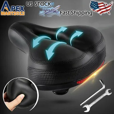 Comfort Wide Big Bum Soft Gel Cruiser Bike Saddle Bicycle Seat Air Cushion Pad • $19.45