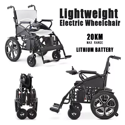 Electric Wheelchair Folding Long Range Lithium Power Motorised Foldable NEW • $944.99