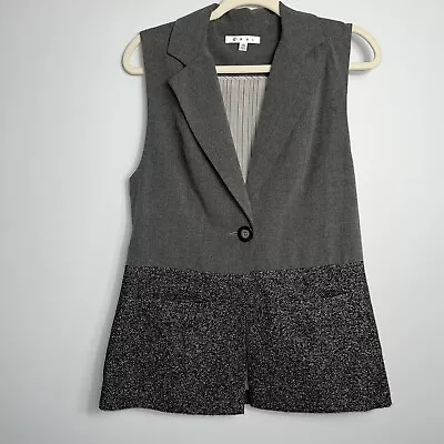 CAbi Vest Womens XS Sleeveless Blazer #518 Fall 2013 Gray Black Speckle MSRP $98 • $19.99