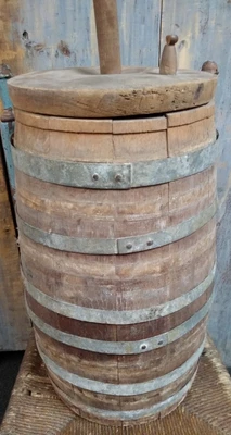 $450 • Buy Early Primitive 1800s Wooden Butter Churn Antique Kitchenware 