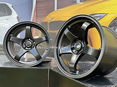 18  5x114.3 JNC ADVAN GT Style 8.5J + 10.5J JDM SSR Deep Dish Black Wheels • $2087.50