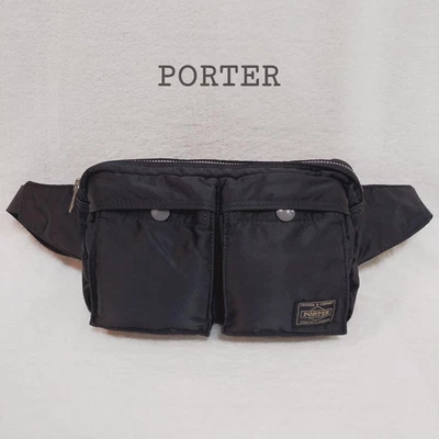 $155 • Buy Yoshida Porter Tanker Waist Bag Shoulder Bag Black Body Bag Waist Pouch From JPN