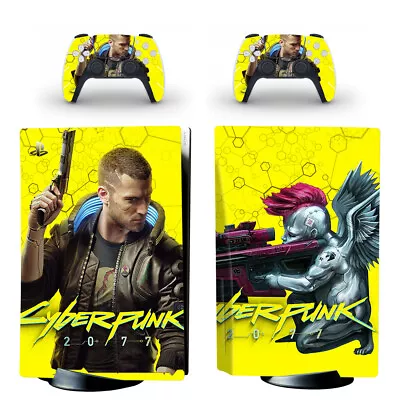 $19.95 • Buy Playstation 5 PS5 Disk Console Skin Cyber Punk +2 Controllers