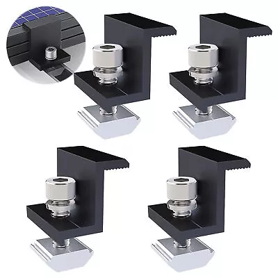 4PCS Solar Panel End Clamps Solar Panel Z Bracket Aluminium Mounting 35-45 MM • $24.99