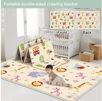2 Sided Baby Play Mat Kids Crawling Reversible Soft Foam Floor  Interlocking Uk. • £12.99