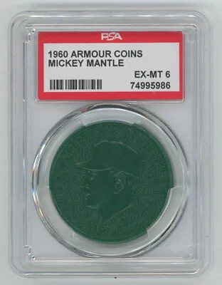 1960 Armour Coin  Mantle  PSA 6 681889  • $109