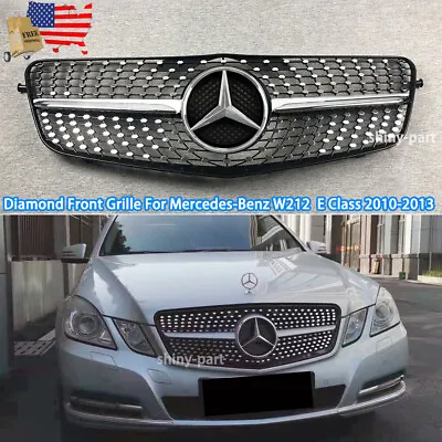 Diamond Front Grille For Mercedes-Benz W212 E Class E350 E550  2010-2013 Grill • $138.89