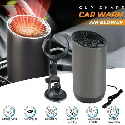 12V Car Heater Defogger Cup Shape Auto Warm Air Blower Fast Defroster Windshield • $11.89