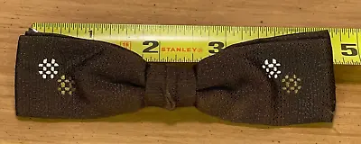 Clip-On Bow Tie Vintage Royal Rust Resistant Brown Yellow 4-5   Rockabilly • $7.90