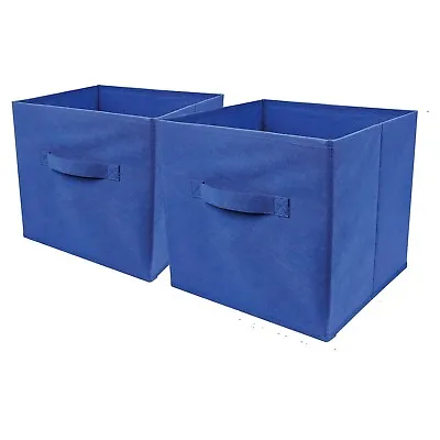 £6.99 • Buy 2x Foldable Canvas Storage Collapsible Folding Box Fabric Cube Cloth Basket Bag