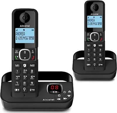 Alcatel F860 Voice Duo Cordless Phone 2 Handsets Landline Home Phones Call Block • £39.99