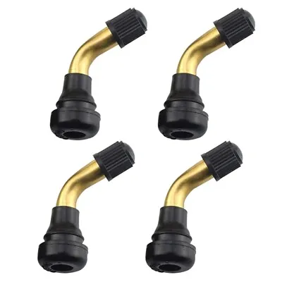 4x Bent Valve Stems Brass Metal Angle 45 Degree Tire Wheel Car Motorcycle PVR70 • $6.95