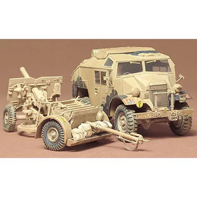 TAMIYA 35044 British 25 Pounder & Quad Tractor 1:35 Military Model Kit • £26.45