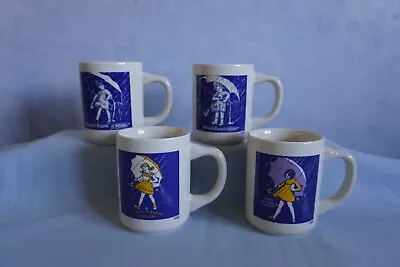 Vintage Set Of 4 Morton Salt 150 Years Commemorative Coffee Cups Mugs Ceramic • $24.99