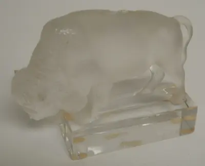R. Lalique Bison Figurine State 4  Tall Made In France Paperweight Frosted Glass • $74.95