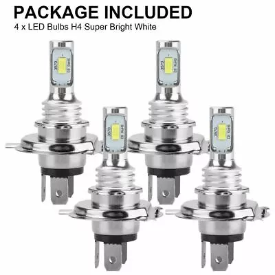 4X H4 9003 LED Headlight Bulbs Kit High-Low Beam Super Bright 35W 1200LM 6000K • $11.99