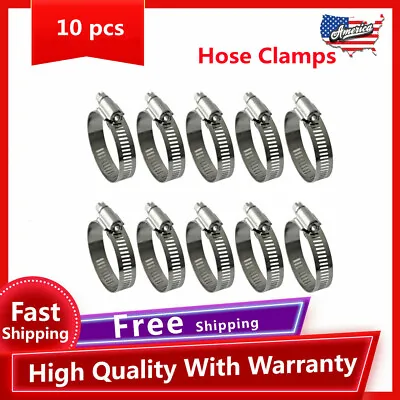 10pcs 2 Inch Hose Clips 304 Stainless Steel Duct Clamps Worm Gear Hose Clamps • $12.63