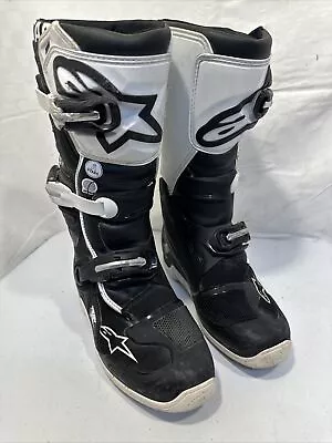 Alpinestars Tech 7s Le Dialed Mx Boots- Black/white/black - Motocross/offroad • $129