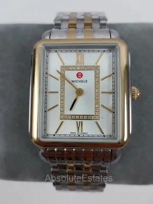 NEW Michele Deco II Two Tone Gold & Silver Diamond Watch MWW06X000037 NWT • $872.49