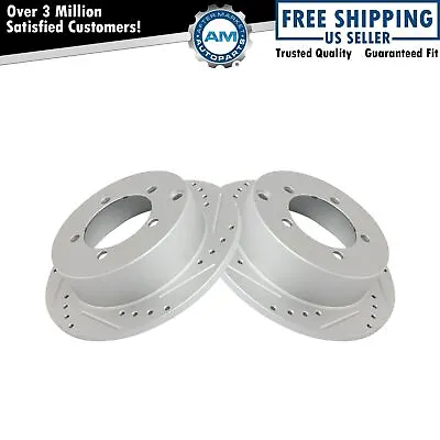 Performance Brake Rotor Drilled Slotted Rear Coated Pair For Mitsubishi • $58.99