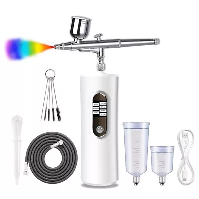 Airbrush Kit With Compressor Rechargeable Handheld Airbrush For Nail Art Decor • £29.99