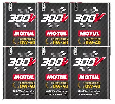 Motul 300V Competition 0W40 12L Fully Synthetic Ester Racing Engine Oil (6 X 2L) • $186.96