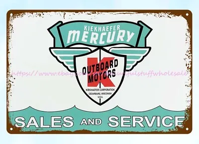 1970 KIEKHAEFER MERCURY OUTBOARD MOTORS Boating Marina Beachhouse Tin Sign • $18.89