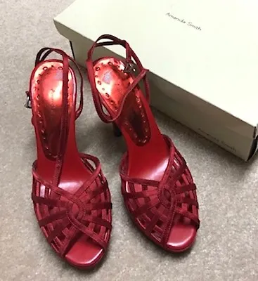 $9.95 • Buy Nib Nwt New Women's Amanda Smith  Cage  Red High Heel Shoes Size 6