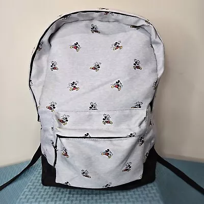 Disney Mickey Mouse Allover Print Polyester Backpack Adult Size Light Gray • $19.97