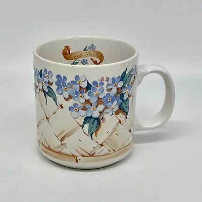 VTG Forget Me Not Flowers Basket Mug Michel & Company Cottagecore Grandmacore • $26.95