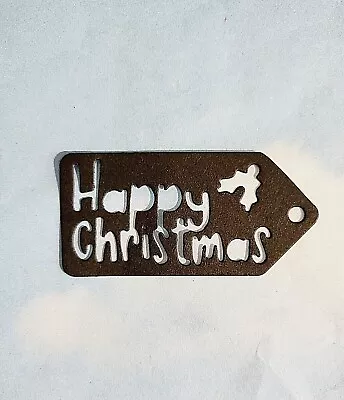 Die Cut Cuts Card Topper Happy Christmas Tag Shape X 10   Choice Of Colour • £1.30