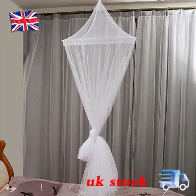 Mosquito Net Canopy Dome Fly Insect Protect Double King Bed Tent Mesh Curtain UK • £7.99