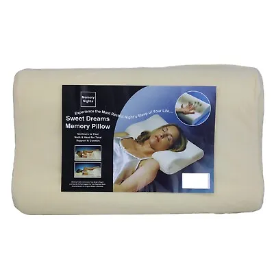 Orthopaedic Pillow Memory Foam Contour Head Neck Back Support Firm Pillows New • £10.95